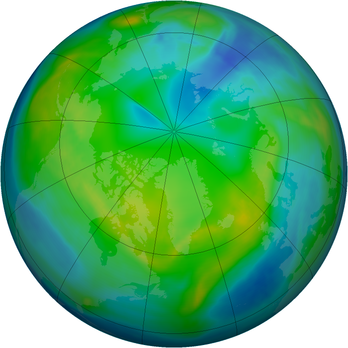Arctic ozone map for 08 November 2006